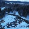 Vue en hiver de la passerelle Chute Neigette