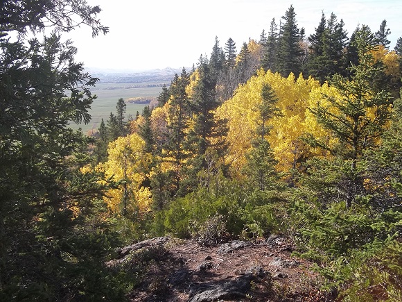 Vue depuis extrémité ouest du sentier